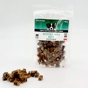 100 % kančí midi kostky pro psy 100 g – sušené maso